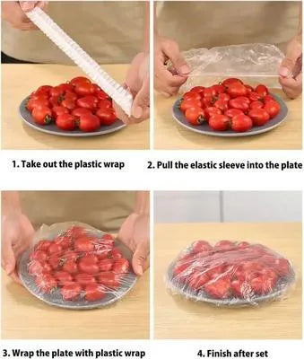 Durable Plastic Food Cover - Set of 100 Pcs