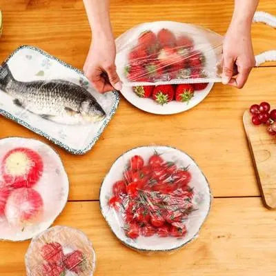 Durable Plastic Food Cover - Set of 100 Pcs