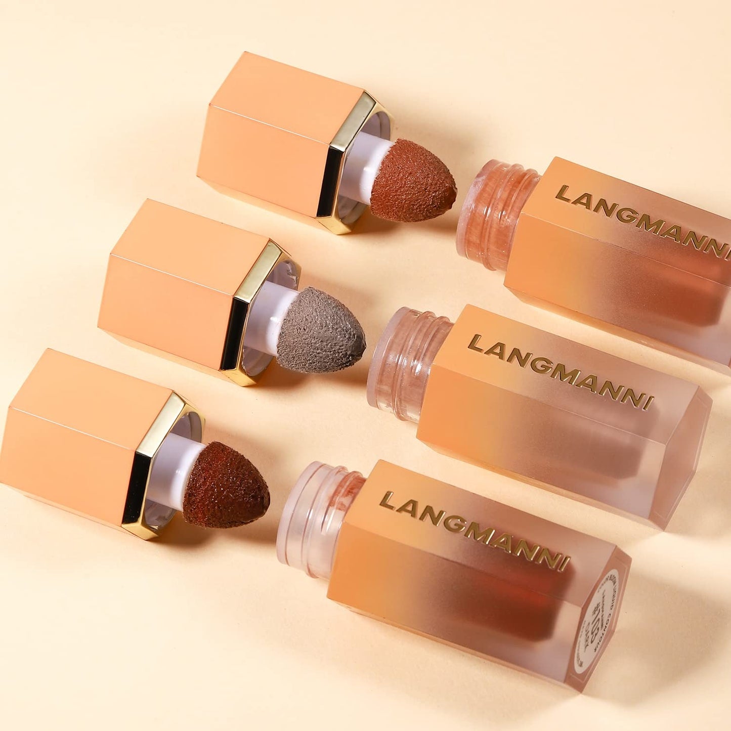 URQT Highly Pigmented Liquid Contour - Built-in Sponge Tip Sculpted Complexion Wand With Long Lasting Natural Buildable Highlighters and Bronzer (Contour+Blush+Highlighter)