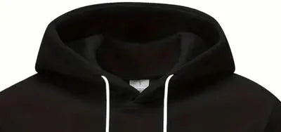 [ A.B 3 colour Black ] Polyester Fleece Plain Hoodie