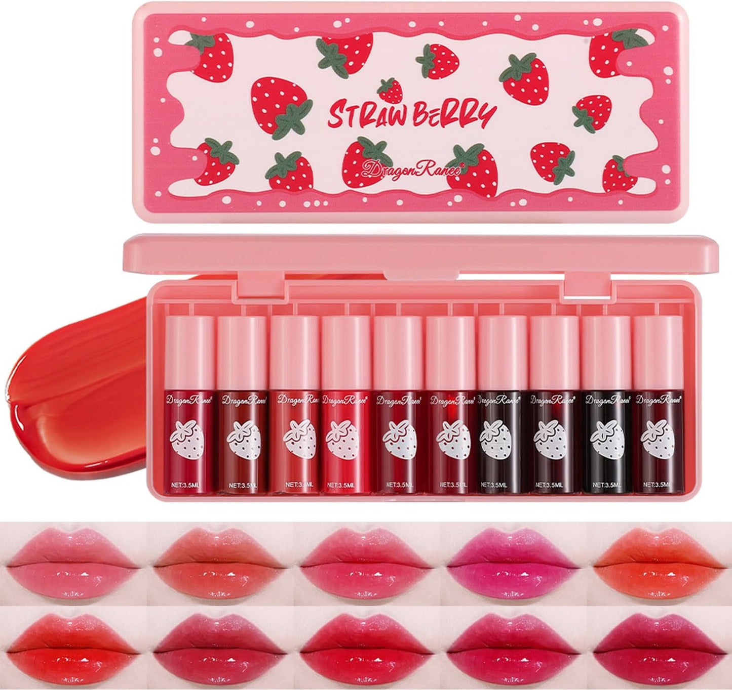 Eakroo 6 Colors Lip Tint Stain Mini Liquid Lipstick, Korean Lip Gloss Moisturizing Natural, Multi-Use Lip and Cheek Tint